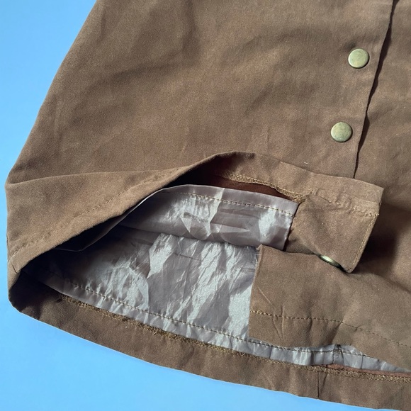 Brown Faux Suede Button up Shirt - Picture 5 of 5